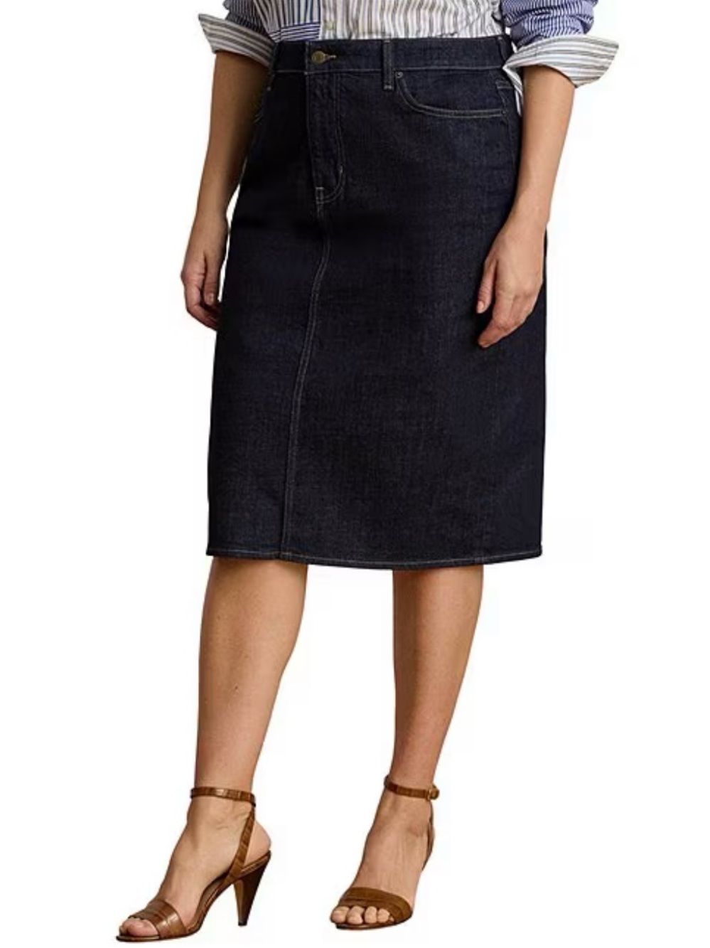 Lauren Ralph Lauren Stretch Denim Pencil Skirt Size 10